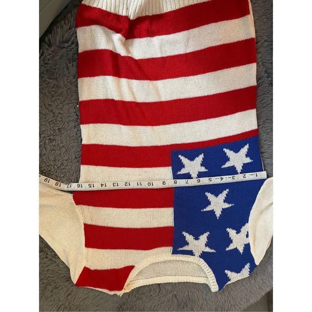 American flag themed sweater xs‎
